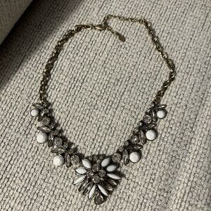 Gold and white statement necklace